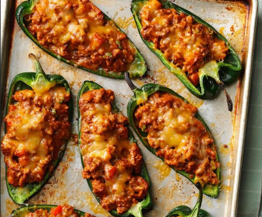 Chili-Stuffed Poblano Peppers