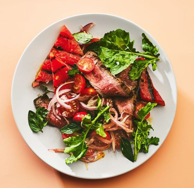 Grilled Steak and Watermelon